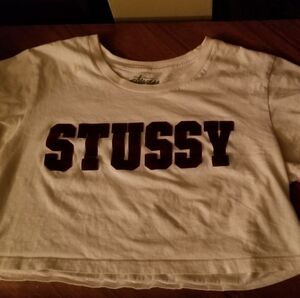 VINTAGE STUSSY SKATER CROP TOP TSHIRT M